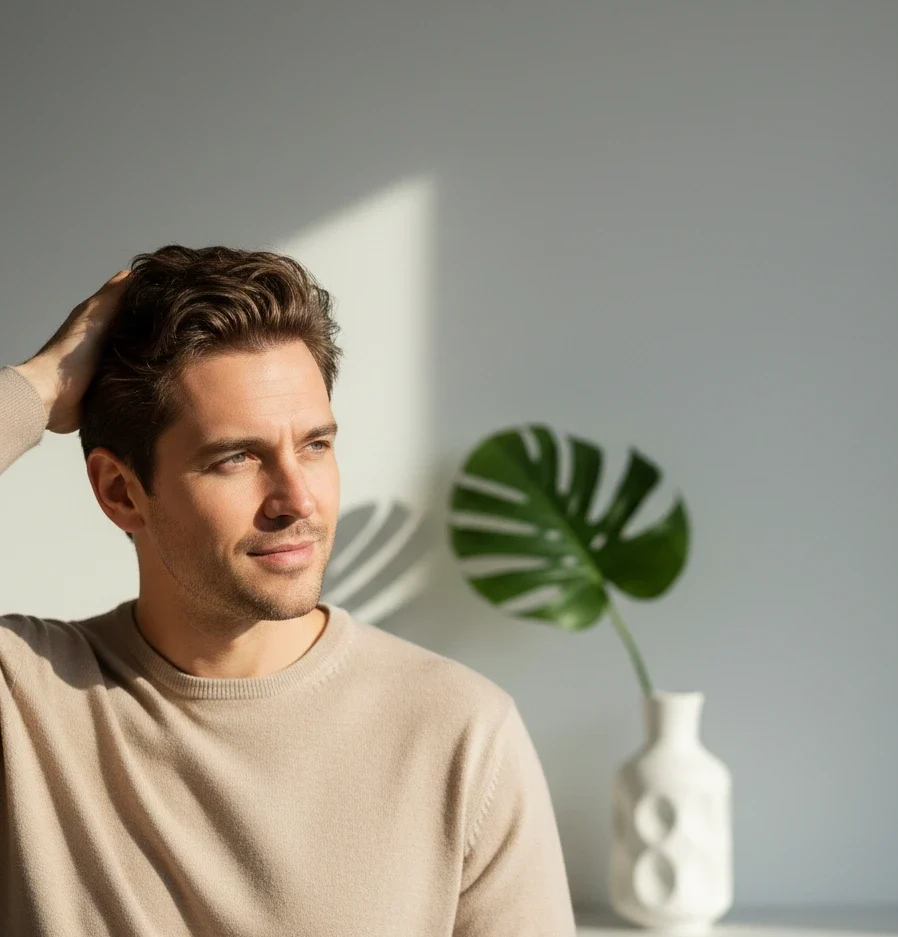 Patient after successful hair transplant at HM Hair Transplantation